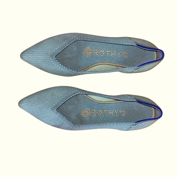 Rothy's Womens Pointed Toe Flats Size 5 Green Knit Slip-On Shoes Eco-Friendly - Picture 15 of 16